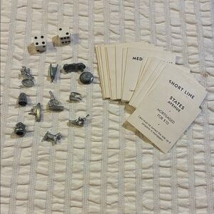 Classic Monopoly Board Game Accessories Set with Silver Tokens